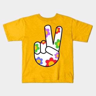 Floral Peace Sign Kids T-Shirt